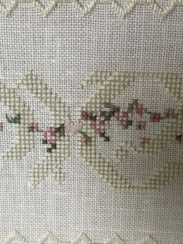 Vintage WELCOME hardanger Cross Stitch COMPLETED 21"x11" Framed Picture - Picture 18 of 18