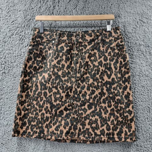TARGET Womens Pencil Skirt ize 14 Brown Black Animal Print Stretch Short - Picture 7 of 13