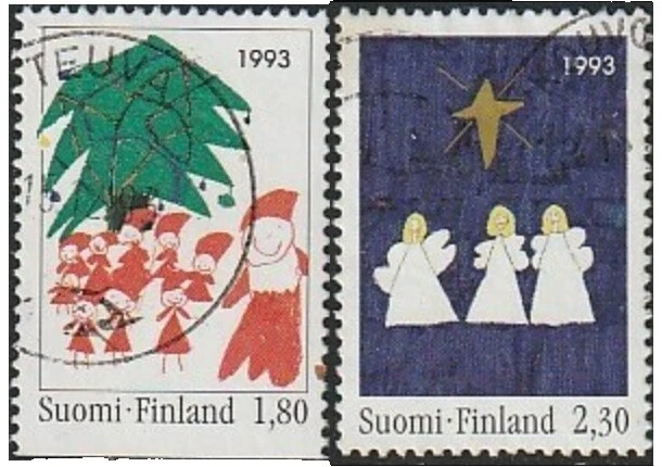 Seasonal, Christmas Used Finnish Stamps