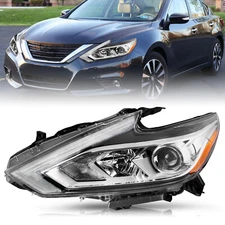 For 2016 2017 2018 Nissan Altima Halogen w/o LED DRL Chrome Left Side Headlight