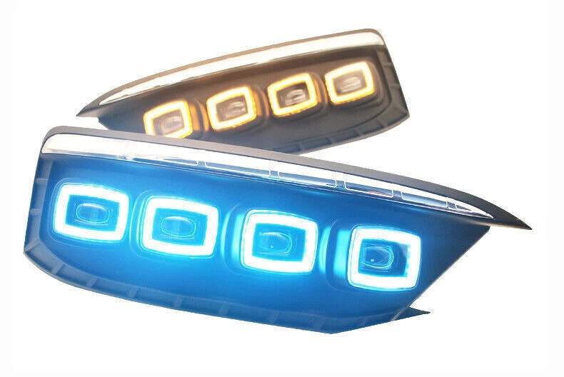 Светодиодный противотуманный фонарь дневного света стример для Honda Civic 2019-2021 Bugatti передний 3-цветный - Изображение 2 из 4