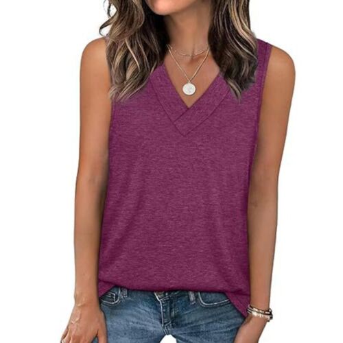 Fashionable Sleeveless V Neck Top for Women Lightweight and Breathable Tank Tops - Picture 6 of 65