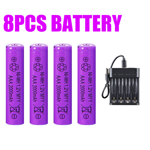 Batterie ricaricabili AAA 2000mAh 1.2V AAA batteria con caricatore intelligente~ - Foto 26 di 30