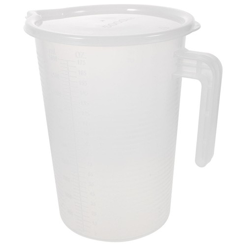 Measuring Pot Cup Container with Lid Plastic Beaker Pitchers Beverage