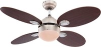 Deckenventilator Lampe Mit Zugschnur Globo Wade Decken KüHler Leuchte Nickel