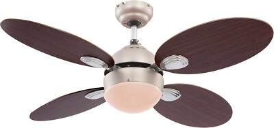Ceiling Fan Lamp with Pull Cord Globo Calf Ceiling Cooler Light Nickel