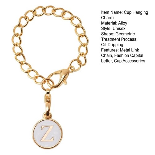 Hanging Charm for Cups Cup Ornament Link Chain Tumbler Hanging Charm with Letter - Picture 3 of 22