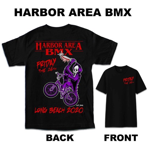 Harbor Area BMX "Friday the 16th" Mens T-Shirt Black Limited Edition - Picture 2 of 7