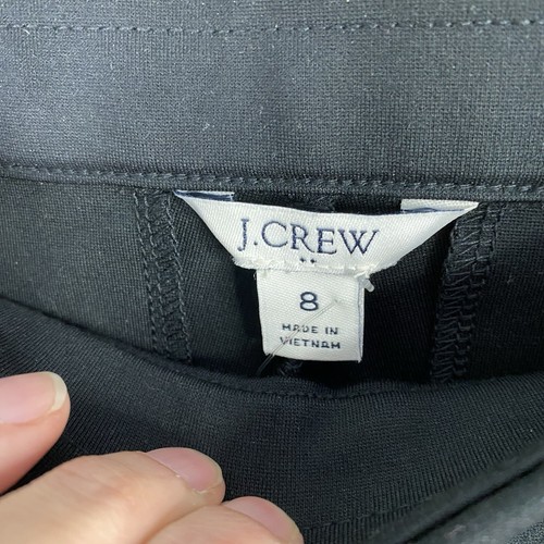 J Crew Crop Pants Womens 8 Black Ponte Kick Flare Seamed Leg BROKEN ZIPPER NWT - Picture 3 of 11