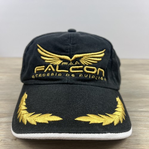 Falcon Academia Aviation Hat FAA Adjustable Hat Black Adjustable Hat Black Hat - Picture 4 of 11