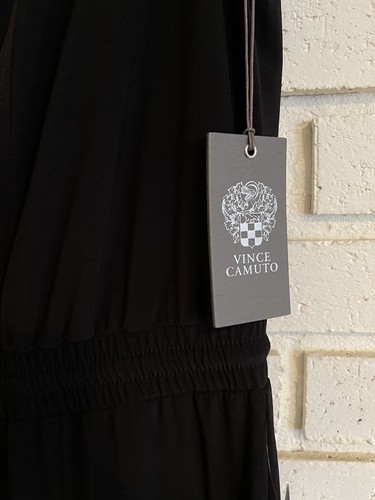 NEW Vince Camuto Black Sleeveless Jumpsuit Cinched Waist Tie Front Sz XL NEW - Picture 7 of 7