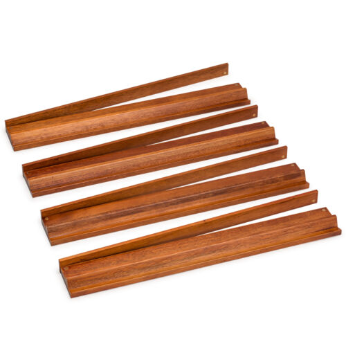 Classic Chestnut Color Wooden Mahjong Game Racks with Pushers, 18" - Set of 4 - Picture 4 of 7