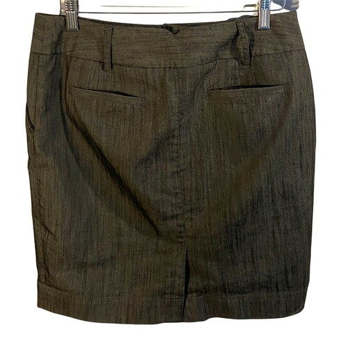 Willi Smith Dark Gray Pencil Short Skirt Pockets Belt Loops Size 10 - Picture 2 of 6