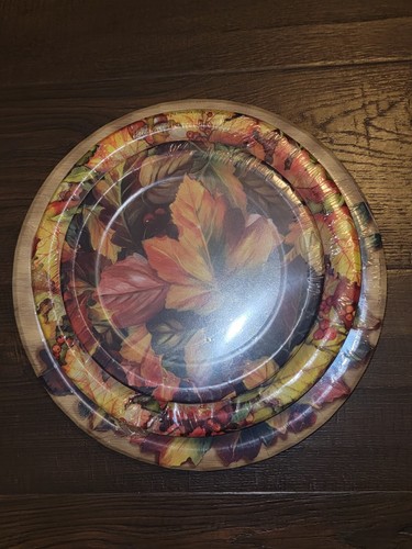 Vtg 3 pks Occasion Thanksgiving Paper Party Plates Fall Autumn Leaves New NOS - Bild 3 von 19