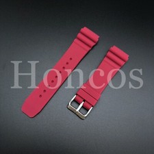 22 MM Red Silicone Rubber Watch Band Strap Fits for Seiko Diver Model SKX Water