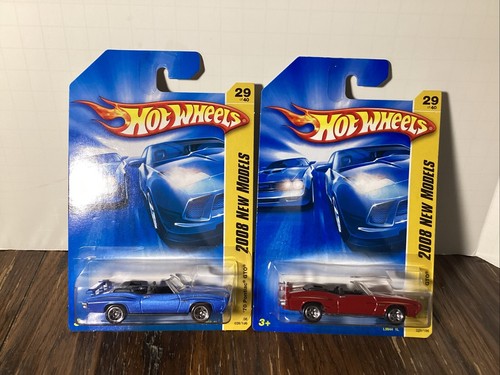 Lot Of 2 2008 Hot Wheels #29 New Models 70 PONTIAC GTO Blue & Red Variations New