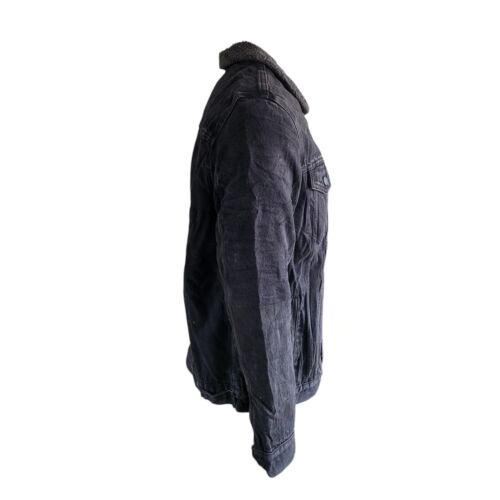 Levi's Sherpa-Lined Trucker Jacket - Black Denim, Size XL (Water Less model) - Picture 2 of 9
