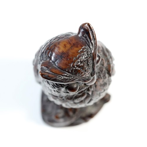 Estatuilla de búho de piedra marrón tallada vintage de 5,5" - Imagen 7 de 7