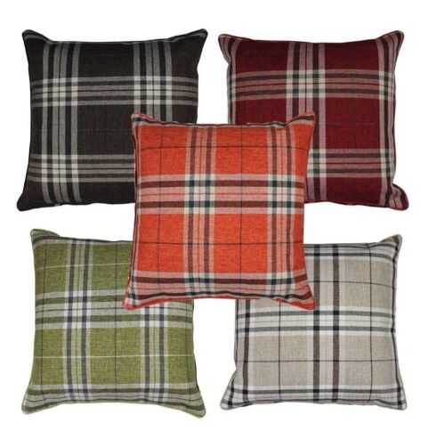 23 x 23 Hugo Tartan Square Cushion Cover 58cm Double Side Print Woven Material - Picture 1 of 47