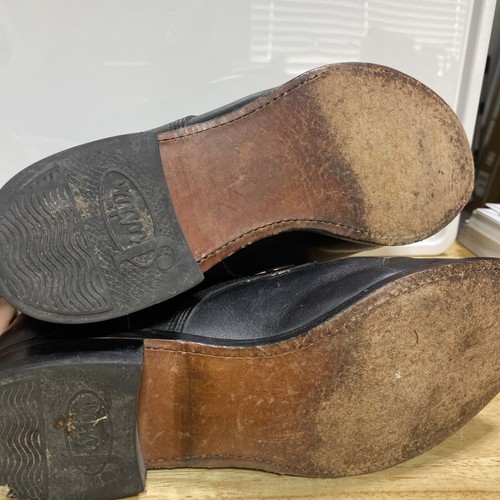 Bottes à lacets vintage Justin homme style 8D 506 kiltie cuir noir USA - Photo 10/12