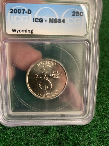 2007-D ICG-MS64 Wyoming State Quarter - Picture 7 of 7