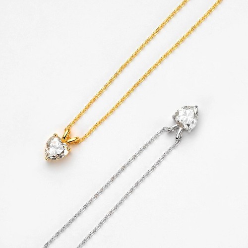 1ct Heart Cut Moissanite Pendant Necklace 925 Sterling Silver 18K Gold Plated - Picture 17 of 31