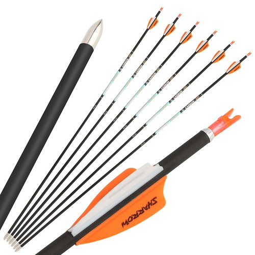 32" Archery Pure Carbon Arrows SP300-1000 Vanes .0001 Compound RecurveBow Target - Picture 5 of 17