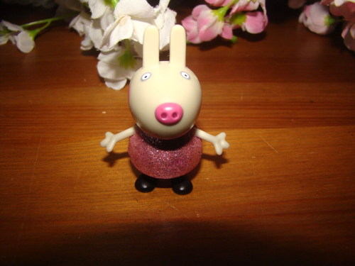 Rare Peppa Pig Posable Figure - Delphine Donkey In Glittery Party Dress