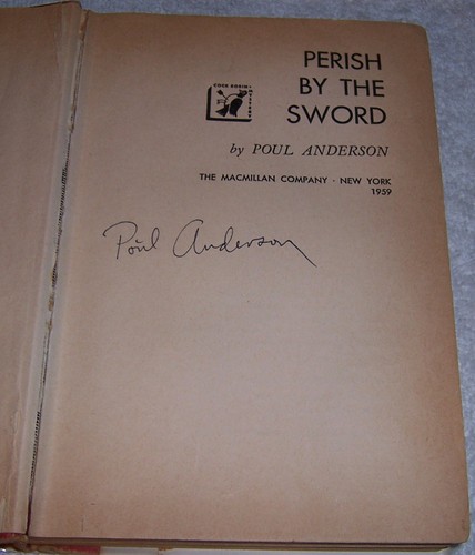 Perish by the Sword by Poul Anderson hc/dj SIGNED 1959 1st Edition/1st Printing - Picture 5 of 6