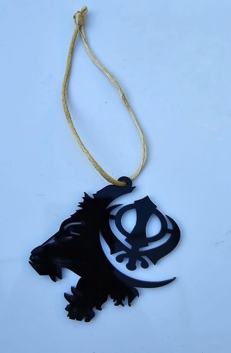 Sikh Lion Khanda Acrylic Panjabi Design Car Mirror HANGER Singh Kaur Panjabi New - Picture 3 of 9