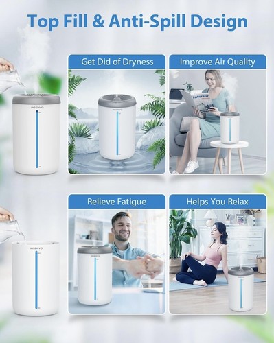 Humidifier for Office, Bedroom, House, Home, Kitchen, Room, Water Cool Mist 4.5L - Picture 13 of 21