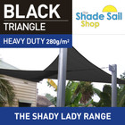 Triangle Black 5m x 5m x 5m Shade Sail Sun Heavy Duty 280GSM Outdoor Black 5x5x5