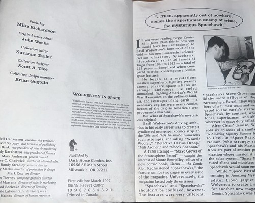 BASIL WOLVERTON in SPACE 1997 Dark Horse Comics Collection 1st Edition - Afbeelding 3 van 16