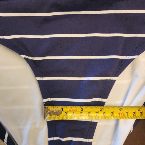 NWT Nautica WM Blue/White Nautical Striped Bathing Suit Adjustable Straps A310 - Picture 9 of 9