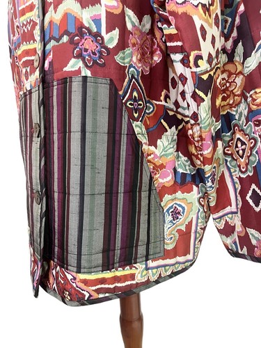 Wearable Art To Wear Reversible Silk Jacket 1X Paisley Floral Abstract Artsy - Picture 3 of 13