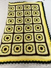Crochet Sunflower Afgan Throw 46”x60” READ Flowers Vintage Handmade
