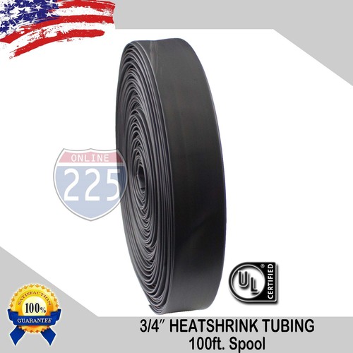 ALL SIZES 1 - 100 FT Black Polyolefin 2:1 Heat Shrink Tubing Wire Sleeving LOT - Picture 6 of 22