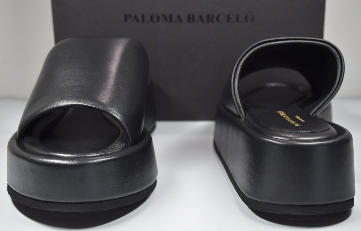 PALOMA BARCELO NIB $370 KORNELIA BLACK LEATHER PLATFORM