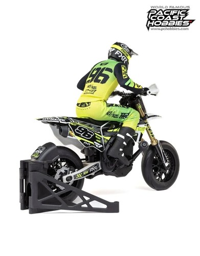 Promoto-SM 1/4 Super Moto Motorcycle, FXR, White: RTR with Battery and Charger - Picture 5 of 5