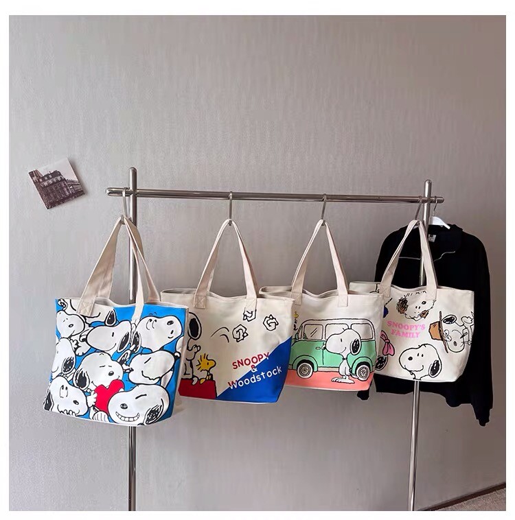 【PORTERNA】Nubi Peanut Tote Bag Peanuts Snoopy Large Tote Shoulder Bag Ladies Cartoon Zipper