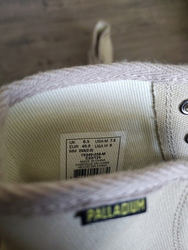 Palladium Pampa Hi Round Toe Lace Up  Mens 7.5 OR Women's 9 Beige Casual Boots - Bild 8 von 8