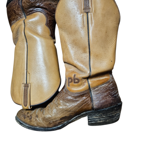 Paul Wheeler Boot Co. Leather Western Boots Two Tone Custom Made 10 D Cowboy - Picture 10 of 13