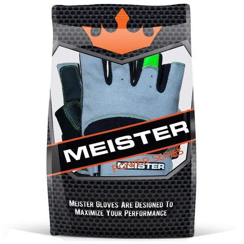 MEISTER WRIST WRAP WEIGHT LIFTING GLOVES w / GEL PADDING Workout Gym Crossfit NG - Imagen 4 de 5
