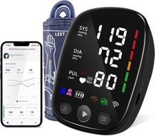 Bluetooth Automatic Blood Pressure Monitor for Home Use - with Adjustable Upper 