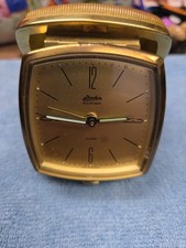 Sveglia da viaggio vintage Linden Foresta Nera tutta tono oro/ottone spedizione combinata 