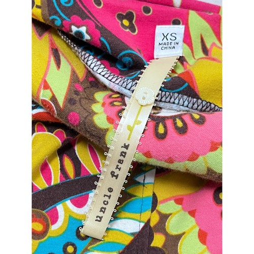 Uncle Frank Bold Paisley Floral Print Retro Mini Dress Women XS Boho Mod Artsy - Picture 4 of 9