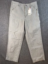 BDG Urban Outfitters Men Straight Leg Double Knee Carpenter Pants Grey 33x31 NEW