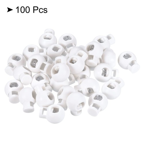 Cord Locks, 100 Pack Ball Spring Toggle Stopper for Drawstring Bag Shoelaces,... - Picture 3 of 5