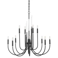 Quorum International 6223-12 Summit 12 Light 34"W Empire - Black