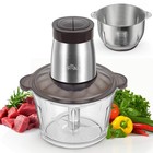 2L+1.8L 600W Electric Food Processors & Chopper with Glass Container and